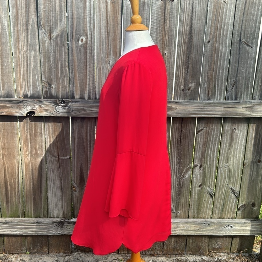 Joseph Ribkoff red sheath dress, bell sleeves, size 10 - Picture 7 of 9